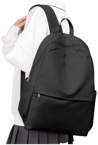 VGCUB Schulrucksack Teenager Mädchen Jungen Schultasche Wasserdichter Leichter Freizeitrucksack Rucksack Damen für Die Schule Teenager Mädchen Aesthetic School Daypacks Womens Backpack Schwarz