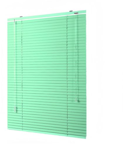 No Tools No Drill 1 Cordless Privacy Venetian Shades, Horizontal Blinds, Aluminium Venetian Blind for Indoor Privacy Office Home Anti-UV(Green)