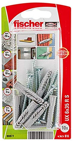 Fischer 090877 – Blister Nylon Dübel UX 6 x 35 RSK NV