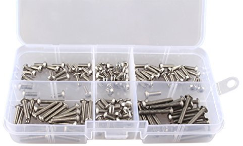 HALJIA 120 m3 Edelstahl Button Hex Head Socket Cap Schrauben Sortiment Kit