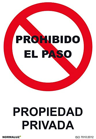 Cartel Archivo 2000 PROHIBIDO EL PASO PROPIEDAD PRIVADA Polipropileno 32 x 30 cm