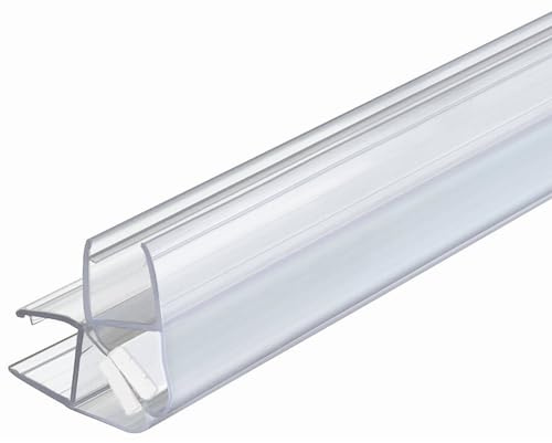 Gedotec 1x Magnet-Duschlippendichtung für Duschtüren wasserabweisend | Profil-Dichtung 90° | Länge: 2 m | Duschdichtung 8mm - 10mm | Türdichtung PVC Transparent | Duschkabinen Dichtungen Duschwand