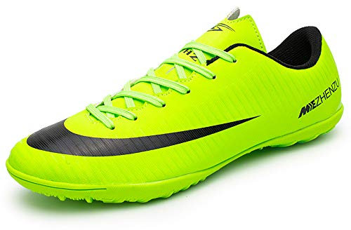 BOTEMAN Fotbollsskor herr Spikes Cleats träningsskor barn yrke ungdomar utomhus fotboll atletiska sportskor unisex, Grön, 42 EU