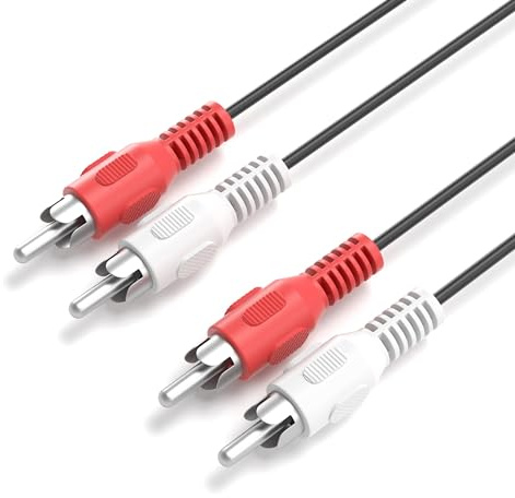 JAMEGA - 5m Cinch Audio Kabel | 2 Cinch-Stecker auf 2 Cinch-Stecker 2x Cinch Stereo Audio Kabel für Versärker, Hifi-Anlage, Hifi-Receiver, Heimkino, Blu-Ray Player uvm.