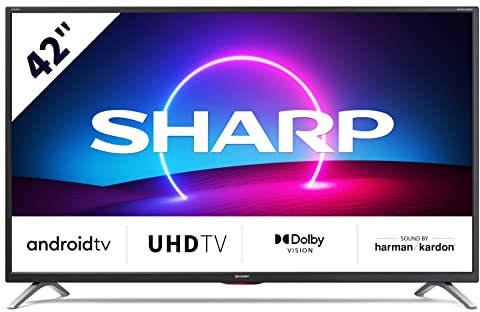 SHARP 42EL6EA Android TV 106 cm (42 Zoll) 4K Ultra HD LED Fernseher (Smart TV, Harman Kardon, Google Assistant)