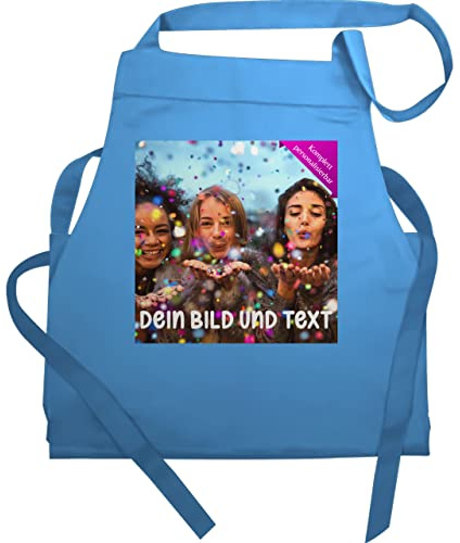 Geschenk mit Namen personalisiert by Shirtracer - Schürze - Foto Text Erwachsene - Fotogeschenk I Geschenk Bild personalisiert I Geschenk mit Bild I Custom Photo