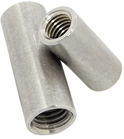 10 Stück Distanzmuffen rund M8 x 40 mm aus Edelstahl V2A | Gewindeeinsätze, Langmuttern, Rundmuttern, Gewindehülsen, Verlängerungsmuttern, Verbindungsmuttern.