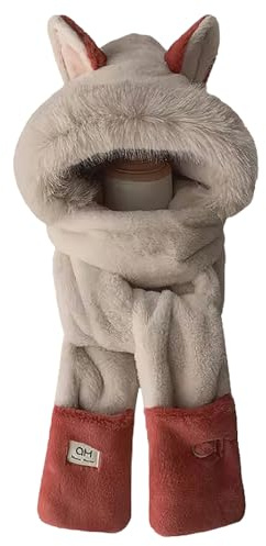 Anopo Kapuzenschal Damen 3-in-1 Set Beige