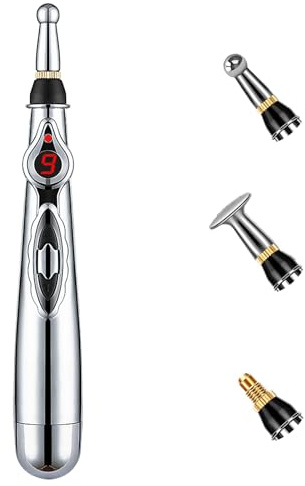 Elektronischer Akupunkturstift, Elektrisches Körpermassagegerät Meridian Energy (3 Köpfe 9 Vibrationsmodi) Meridian Energy Pen, Schmerztherapie Stift, Erleichterung Schmerz Werkzeuge