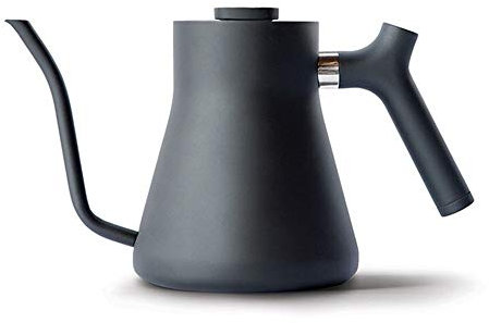 OQHAIR Cafetera Manual de 1 litro, cafetera de Goteo de Acero Inoxidable, medición de Temperatura, Boca pequeña, cafetera de Acero Inoxidable (Color: Blanco, tamaño: Talla única) (Azul ta