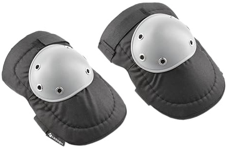 Högert Technik Knieschoner Arbeit EIB, Schwarz/Grau Knee Pads, 2 Stück Knieschützer Knieschutzpads, Stoßdämpfend, PP-Schale, Klettverschluss, Ideal Für Arbeit, Bau Montage Garten Fliesenleger