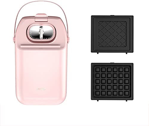 PAHION Mini-Waffelmaschine Sandwichmaker Elektrische Waffeleisen Doppelseitige Gleichmäßige Erwärmung Antihaft Waffelautomat Für Einzelne Waffeln, Sandwiches, Paninis, Hash Browns 750W(B)