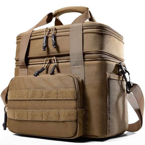 1TG Tactical Isolierte Lunch-Tasche, 18L-26L erweiterbare Lunchbox, auslaufsichere große Kühltasche mit Schultergurt, Wiederverwendbare Lunch-Tasche für Arbeit, Reisen, Camping, Picknick, Strand