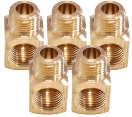 Qsvbeeqj Confezione da 5 Raccordi per Tubi Quadrati in Ottone Connettori A Gomito in Ottone Giunti per Tubi Angolari in Metallo per Impianti Idraulici Domestici E Approvvigionamento Idrico