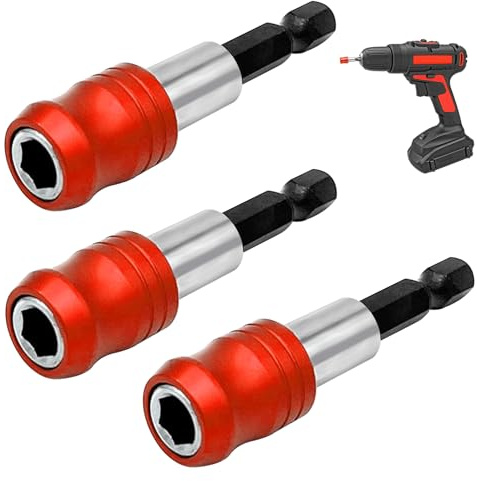3 pcs Magnetic Drill Bit Holders, Rugged Steel | Impact Resistant, Durable, Powerful Magnetism, Replaceable Drill Bits, Can be used in different work scenarios