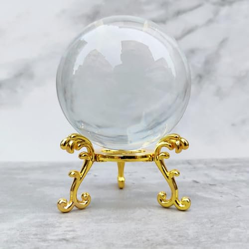 ZGPjubilant Mehrfarbige 80-mm-Kristallkugel, Glaskugel, Linsenkugel, Kristallkugel mit Ständer, für Fotozubehör und Requisiten, Zauberkugel und Dekoration, Pink-80 mm (Weiß 80 mm)