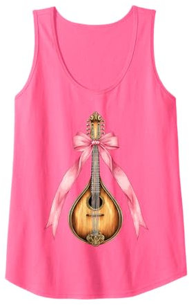 Instrument de mandoline avec nœud à coquette Rose Débardeur