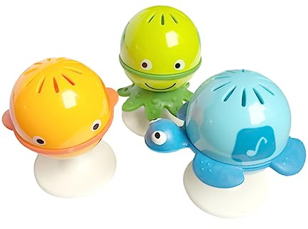Toddmomy 3 Stück Babyspielzeug Rassel Mit Saugnapf Aus Abs Buntes Ozean Tierdesign Babyrassel Fütterungshilfe Für Kleinkinder Und Babys Spielspaß