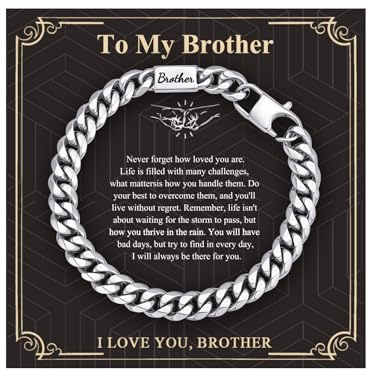 Gamtic Men's Bracelets Fathers' Day Gift - Engraved Silver Cuban Chain Bracelet Love Massage Personalised Dad Bracelets Birthday Valentines Christmas Presents for Men Father Daddy