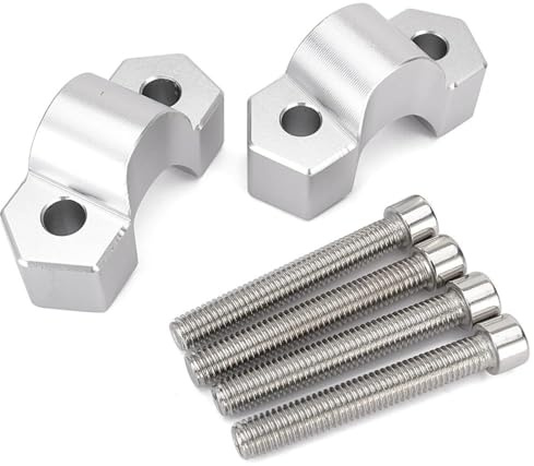 Motorcykeltillbehör Styling Elevador De Manillar De 20 Mm para B&MW F900R, F900XR, F850GS, ADV, para Aventura. Abrazadera De Extensión para Manillar. Adaptador De Manillar.(Plata)