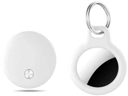 Bluetooth Schlüsselfinder 1er Pack, Smart Tag Kompatibel mit Apple Wo ist APP(nur iOS), Air Tracker Tag für Schlüssel/Gepäck/Brieftasche, IP68 Wasserdicht, 100dB Lautstärke, Austauschbarer Akku Weiß