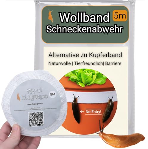 Schafwolle Schneckenschutz Hochbeet – Selbstklebendes Wollband Schneckenabwehr & Schneckenbremse für den Garten – Natürlicher, haustiersicherer Pflanzenschutz