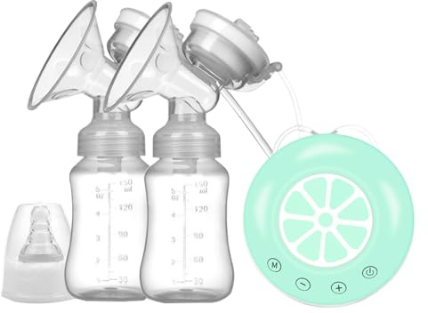 Elektrisk bröstpump – 10 x 10 cm amningspump, förbättrad rörlighet | Amning dubbla bröst mjölkpumpar med varierande massage, mjölkextraktor för nyblivna postpartum användning för hemmabruk