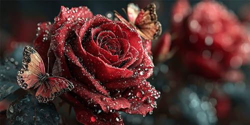 Diamond Painting Erwachsene Wasserperlen Bastelset Erwachsene Blume Diamant Painting Bilder 5D DIY Diamant Malerei Set Anfänger Kreuzstich Set, Wanddekoration, Geschenke für Frauen, 100x200cm s-416
