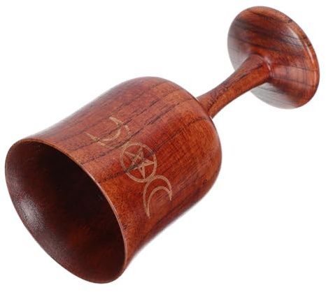 BUTIFULSIC Cáliz de Madera Marrón Estilo Retro Diseño de Lunares para Ceremonias Religiosas y Adorno del Hogar