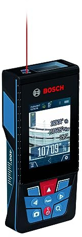 BOSCH GLM400C 400 Ft Blaze Outdoor Connected Laser Measure with Viewfinder, Includes 3 AA Batteries, Hand Strap, & Pouch