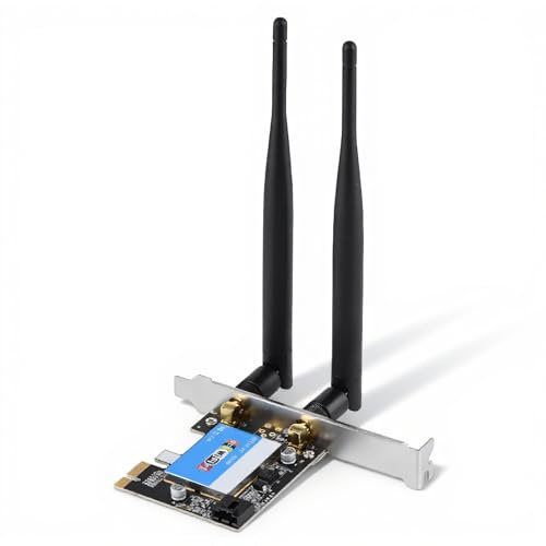 Tosuny 433 Mbps Adaptador de Red PCIE Bluetooth 4.0, Dual Band 2.4G / 5G PCI Express Tarjeta de Red Tarjeta LAN Ethernet para PC/Escritorio, Soporte