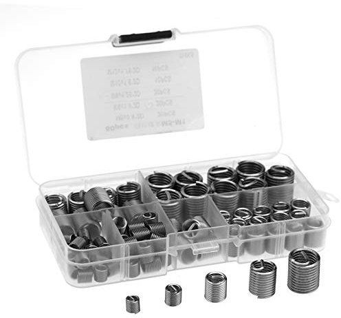 80 Stücke M5 M6 M8 M10 M12 Edelstahl Helicoil Drahtgewinde Schraubeinsätze Reparatur Werkzeug Kit