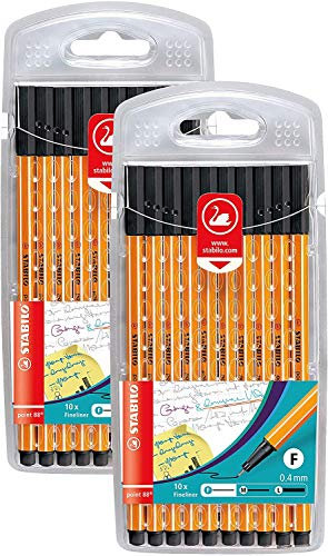 STABILO Fineliner point 88-2x 10er Pack - schwarz