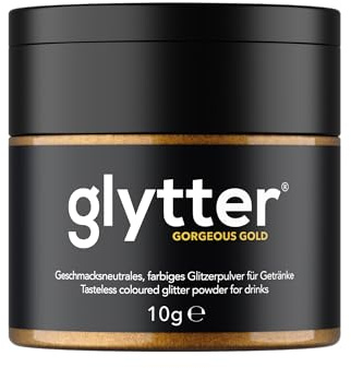 Glytter Glitter Powder for Drinks (Gold) - Edible Glitter for Drinks & Liquids, for Liqueur, Sparkling, Cocktails - Drinkable & Tasteless - Glitter Powder, Glitter Dust