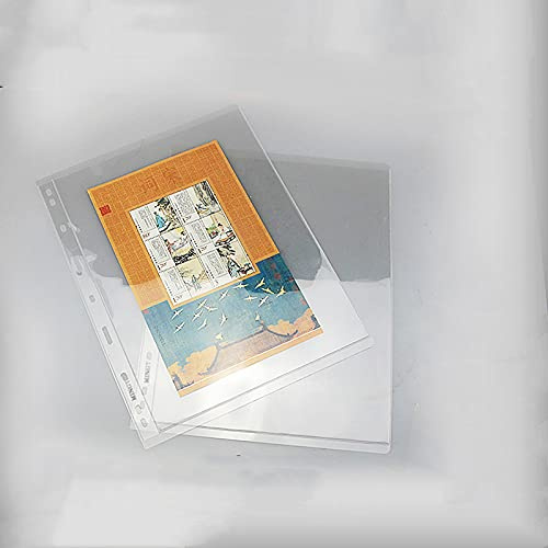 MUDOR Clear Stamp Pages for Stamp Album Binder, 1 Pocket Page for Stamp Collectors, 10 Sheets with Single Side,Professional Pack (1 pocket)
