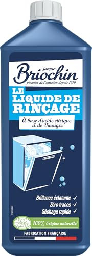 JACQUES BRIOCHIN - Liquide de Rinçage Superbrillance - A base d'Acide Citrique et Vinaigre - Billance, Zéro Trace, Séchage Rapide - 100% d'Origine Naturelle - Ecocert - Fabrication Française - 750ml