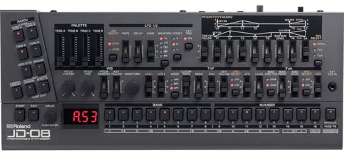 Roland JD-08 Tabletop Sound Module Boutique Synthesizer – Compact, Lightweight, Modern with New Effects and Polyphonic Sequencer