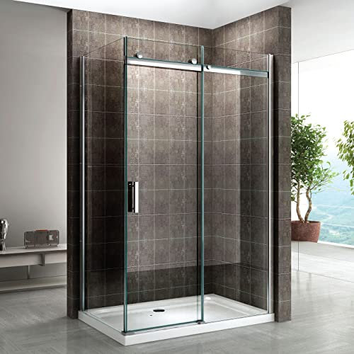 ALIXA Cabine de douche H 200 cm porte coulissante en verre 8 mm transparent 75 x 160 cm (porte 160)