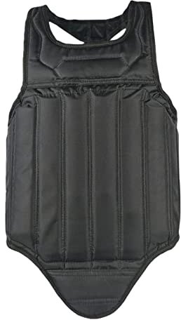 Unisex Karate Chest Protector Taekwondo Protector Vest,Muay Thai Rib Armour Mma Body Protector for Sanda Kickboxing Martial Arts Accessories, Black L