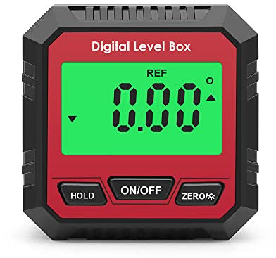 KKnoon Magnetischer digitaler Winkelmesser Absoluter und relativer Messwinkel und Neigungsumwandlung Neigungsmesser LCD-Display mit Hintergrundbeleuchtung Vielseitiger Neigungsmesser