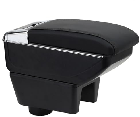 OYHCM Mittelarmlehne für Seat Ibiza 6J Ibiza 4 2008-2016,mit Getränkehalter | Passend für Seat Ibiza 6J Ibiza 4 Armlehne,Klappbarer Getränkehalter,Doppelter Stauraum,PU-Leder,Montage ohne Bohren