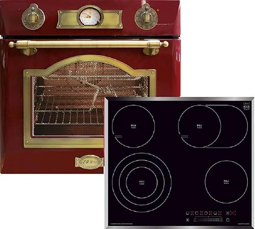 Kaiser Herdset Autark Kaiser Empire,Elektro Einbau Backofen Eh 6355 RotEm+Glaskeramikkochfeld 60 cm Kaiser KCT 6715 F / 4 Zonen Heißluft, Grill, Drehspieß,Selbstreinigung,Backofen Set