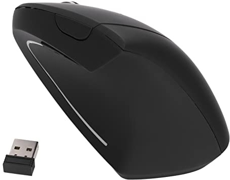 KIMISS Mouse ergonomico senza fili, ottico da 2,4 GHz, impugnatura comoda, mouse verticale da 2,4 GHz, evita la sindrome del tunnel carpale per notebook e computer desktop, controllo preciso ad alta