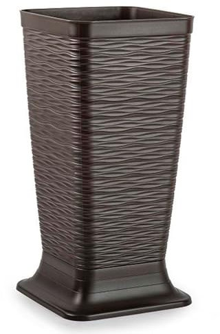 AC - Paragüero de plástico - Modelo Wind - Soporte para Paraguas Cuadrado para Entrada de oficinas, Negocios, hogar - Fabricado en España - 51,5 x 26 x 26 cm - Wengué