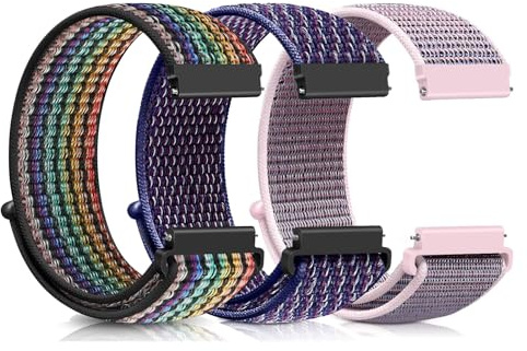 Ecogbd Nylon Replacement Strap 16mm 18mm 19mm 20mm 22mm, Quick Release Sport Watch Straps for Women Men, Soft Fabric Adjustable Breathable Loop Watchband