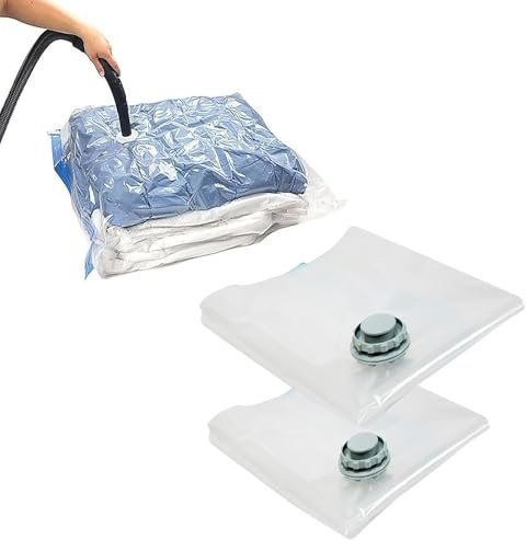 Reusable Vacuum Storage Compression Bags With Airtight Valve | Perfect For Home & Travel