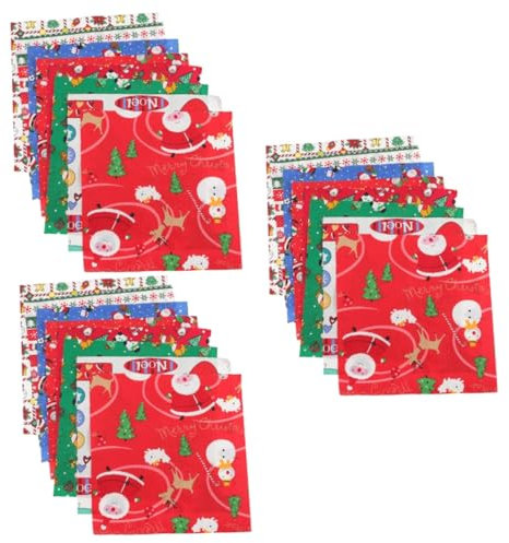 DIYEAH 24stücke Weihnachtsstoff Aus Baumwolle Für Patchwork Quilting Und Bastelprojekte Klassische Muster Für Kreative DIY-Ideen Zu Weihnachten