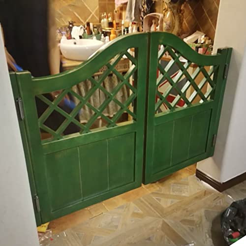 GLMGBP Schwingtür aus massivem Holz, Schwingtür mit Lamellen für den Innenbereich im Café, grüne Café-Salontür, Retro-Schwingtüren mit halber Taille, westliche Schwingtür für Bars, Butler-Türgitte