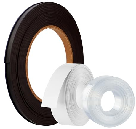 SPRINTIS magnetische Etikettenhalter auf Rolle, C-Profil, 15 mm, inkl. Einlegepapier und Schutzfolie, vielseitige Regalkennzeichnung für Lager, Büro