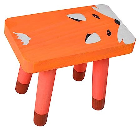 CHILDWEET 1stück Kindertretstuhl Aus Holz Cartoon-fußhocker Für Kinderzimmer Stabil Und Leicht Für Einsatz Im Haushalt Und Garten Fuchs-Design